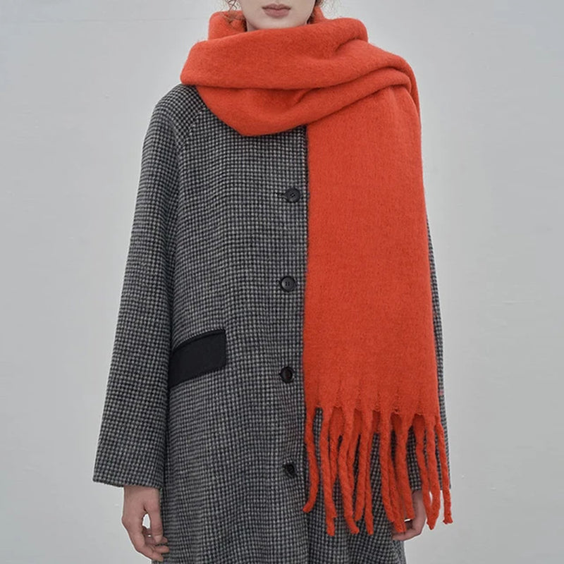 Women's Plain Knitted Large Scarf and Shawl