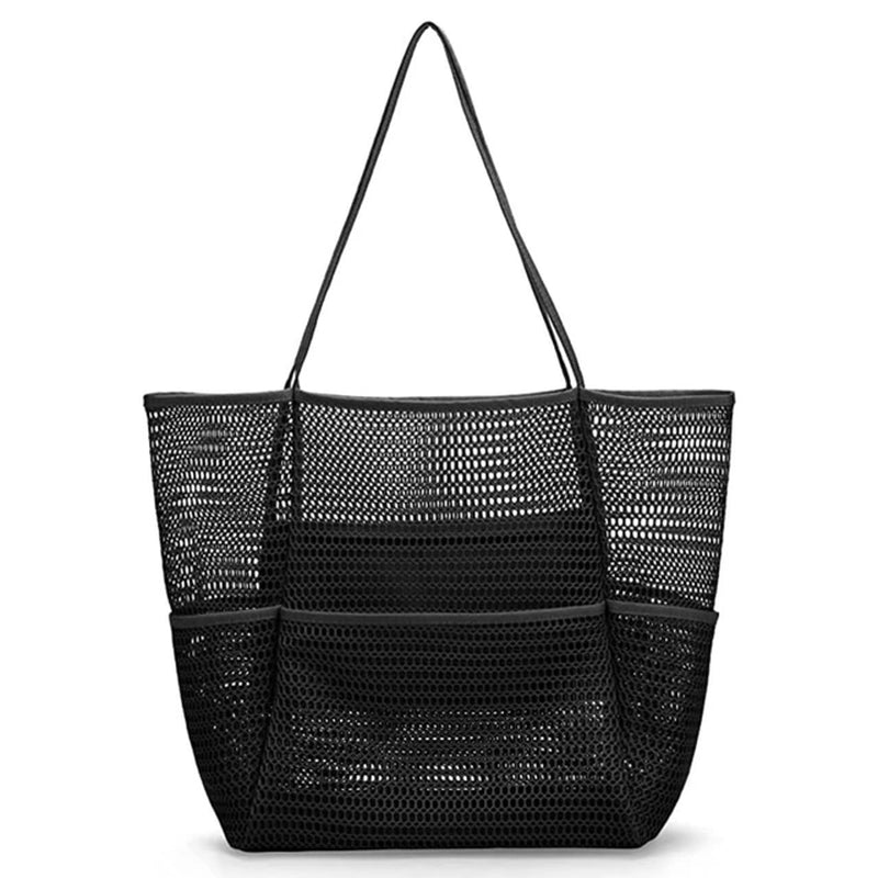 Lazy Mesh Beach Bag Multi Pockets Summer Beach Bag for Towels 