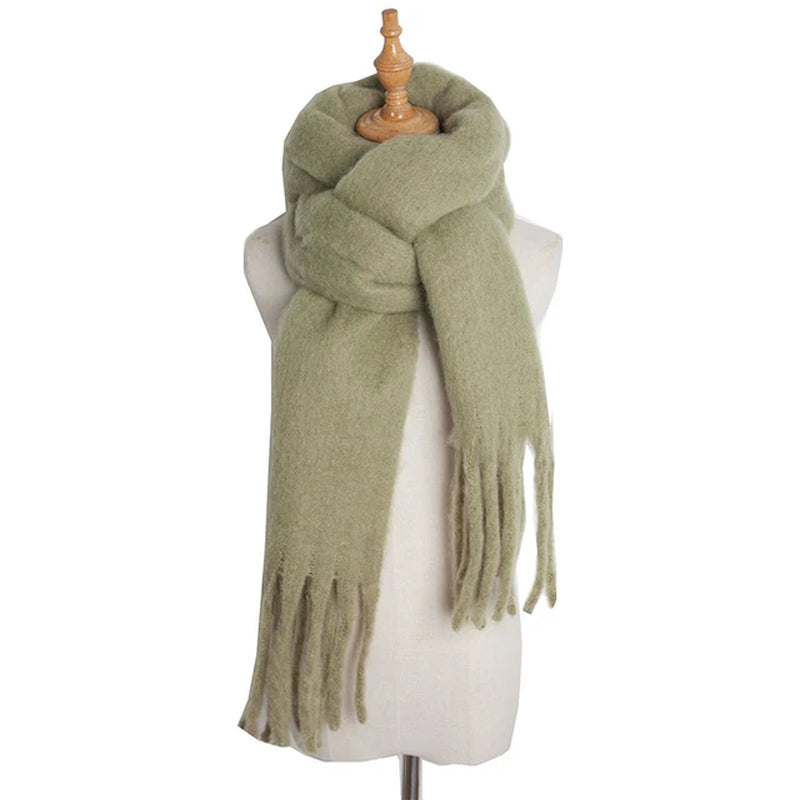 Women's Plain Knitted Large Scarf and Shawl