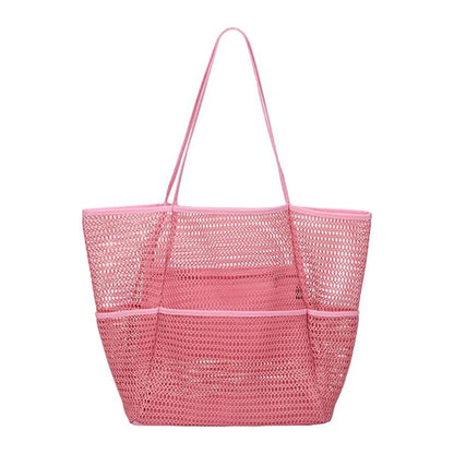 Lazy Mesh Beach Bag Multi Pockets Summer Beach Bag for Towels 