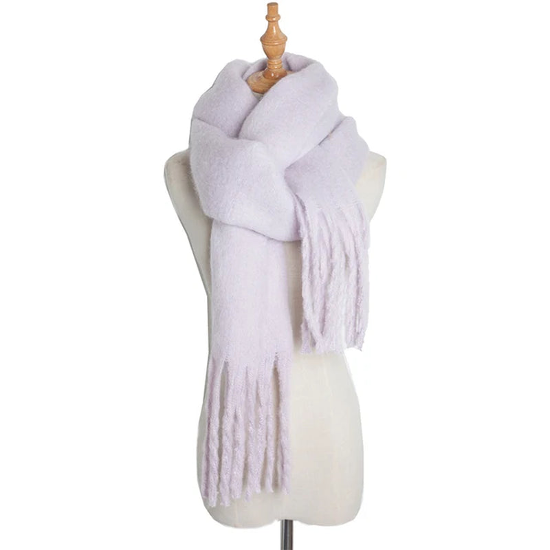 Women's Plain Knitted Large Scarf and Shawl