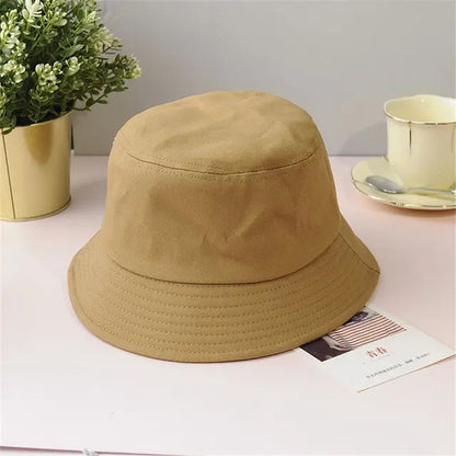 Unisex Cotton Foldable Summer Bucket Hat - Outdoor Sunscreen Beach Cap