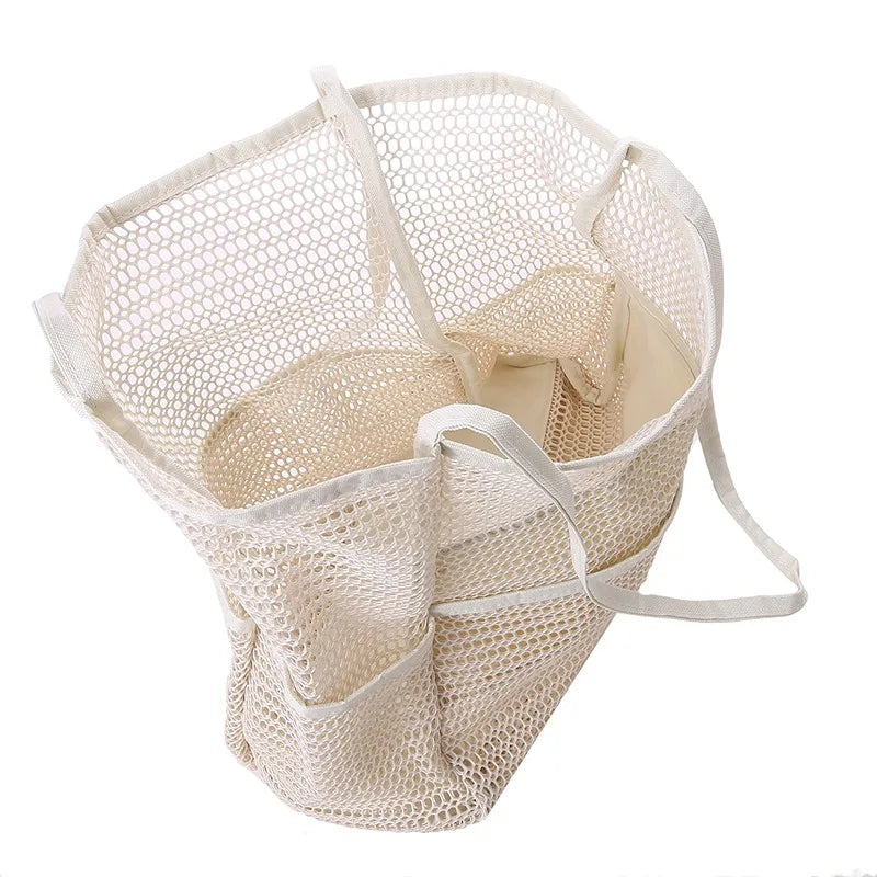 Lazy Mesh Beach Bag Multi Pockets Summer Beach Bag for Towels 