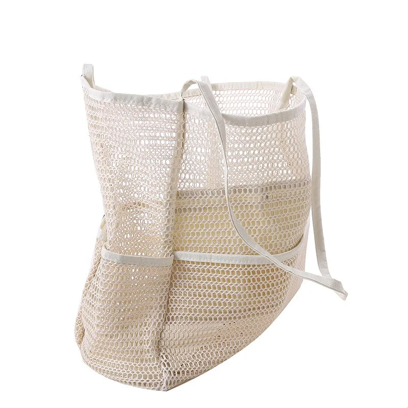 Lazy Mesh Beach Bag Multi Pockets Summer Beach Bag for Towels 