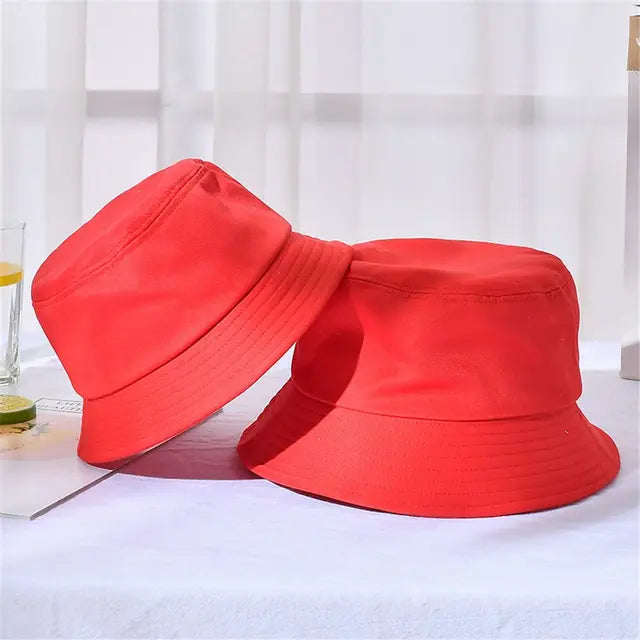 Unisex Cotton Foldable Summer Bucket Hat - Outdoor Sunscreen Beach Cap