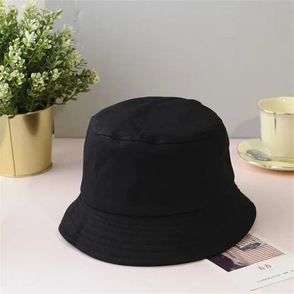 Unisex Cotton Foldable Summer Bucket Hat - Outdoor Sunscreen Beach Cap