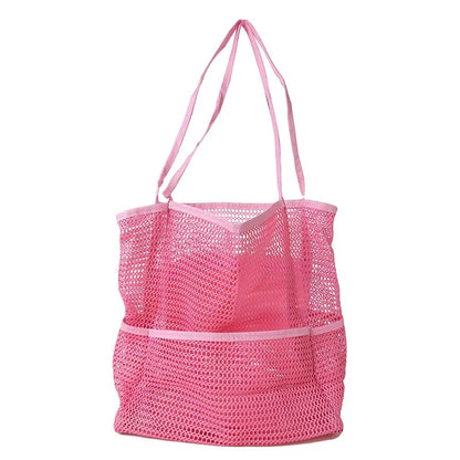 Lazy Mesh Beach Bag Multi Pockets Summer Beach Bag for Towels 