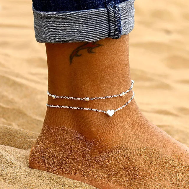 Heart Double Anklet