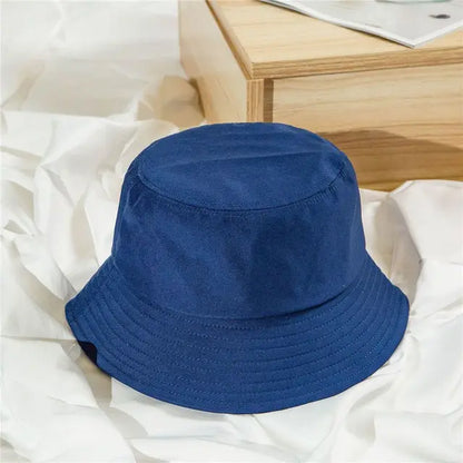 Unisex Cotton Foldable Summer Bucket Hat - Outdoor Sunscreen Beach Cap