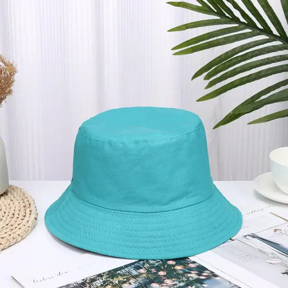 Unisex Cotton Foldable Summer Bucket Hat - Outdoor Sunscreen Beach Cap