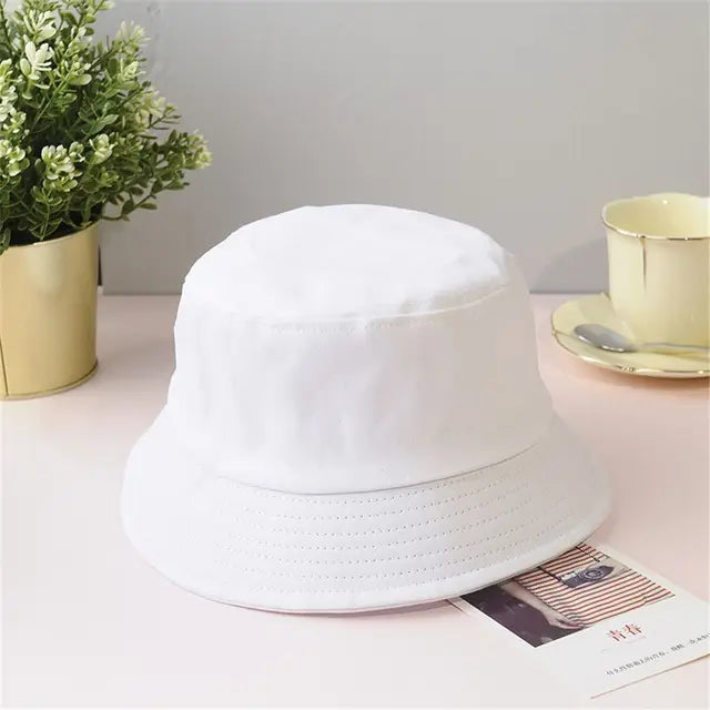 Unisex Cotton Foldable Summer Bucket Hat - Outdoor Sunscreen Beach Cap