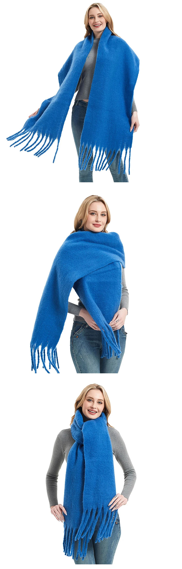 Women's Plain Knitted Large Scarf and Shawl