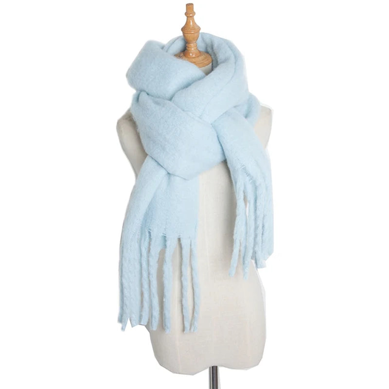 Women's Plain Knitted Large Scarf and Shawl