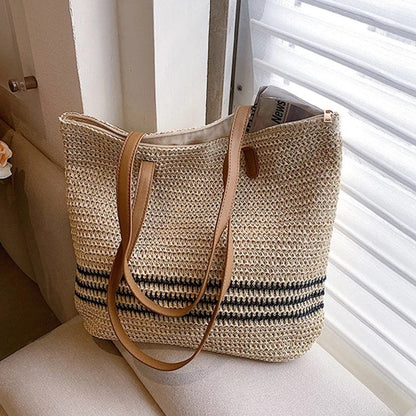 Women's Hand Woven Straw Weave Tote Bag