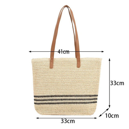 Women's Hand Woven Straw Weave Tote Bag