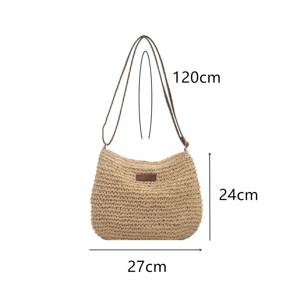 Summer Straw Woven Crossbody Bag