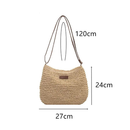 Summer Straw Woven Crossbody Bag