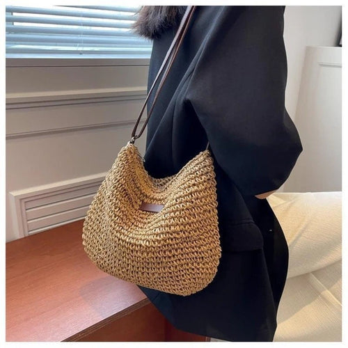 Summer Straw Woven Crossbody Bag