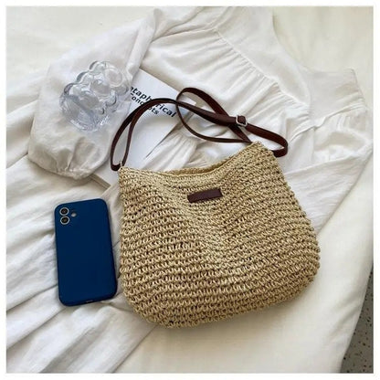 Summer Straw Woven Crossbody Bag