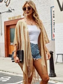 Gold Kimono Swimsuit Bikini Cover Up