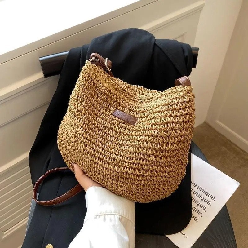 Summer Straw Woven Crossbody Bag